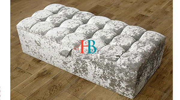 Clara Tufted Ottoman Toy Storage Blanket Box Footstool Dressing Table Seat