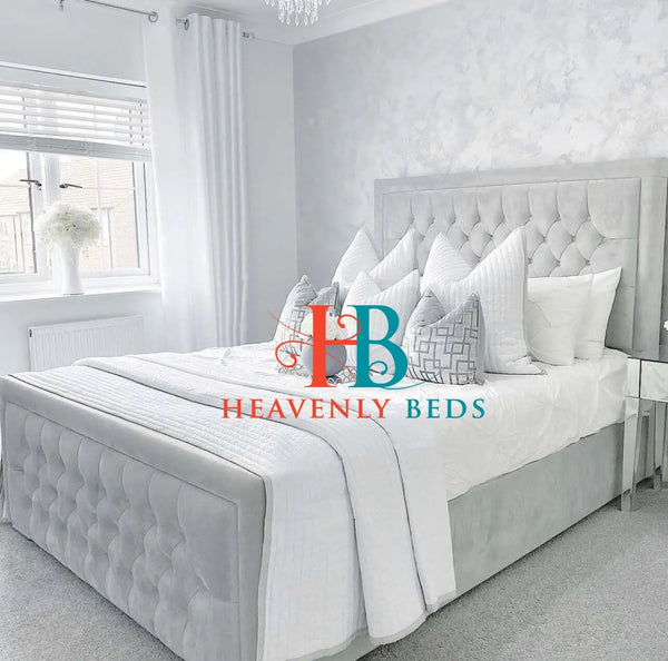 Lyla Chesterfield Bed Available in Grey, Cream, Beige and Brown