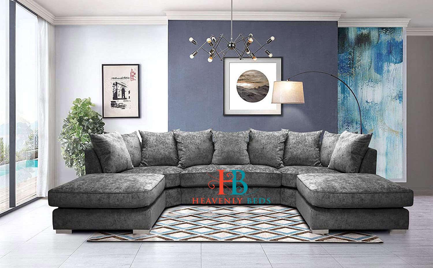 Zenni U-Shape And Corner Luxury Cushioned Sofa Available in Fullback or Scatterback