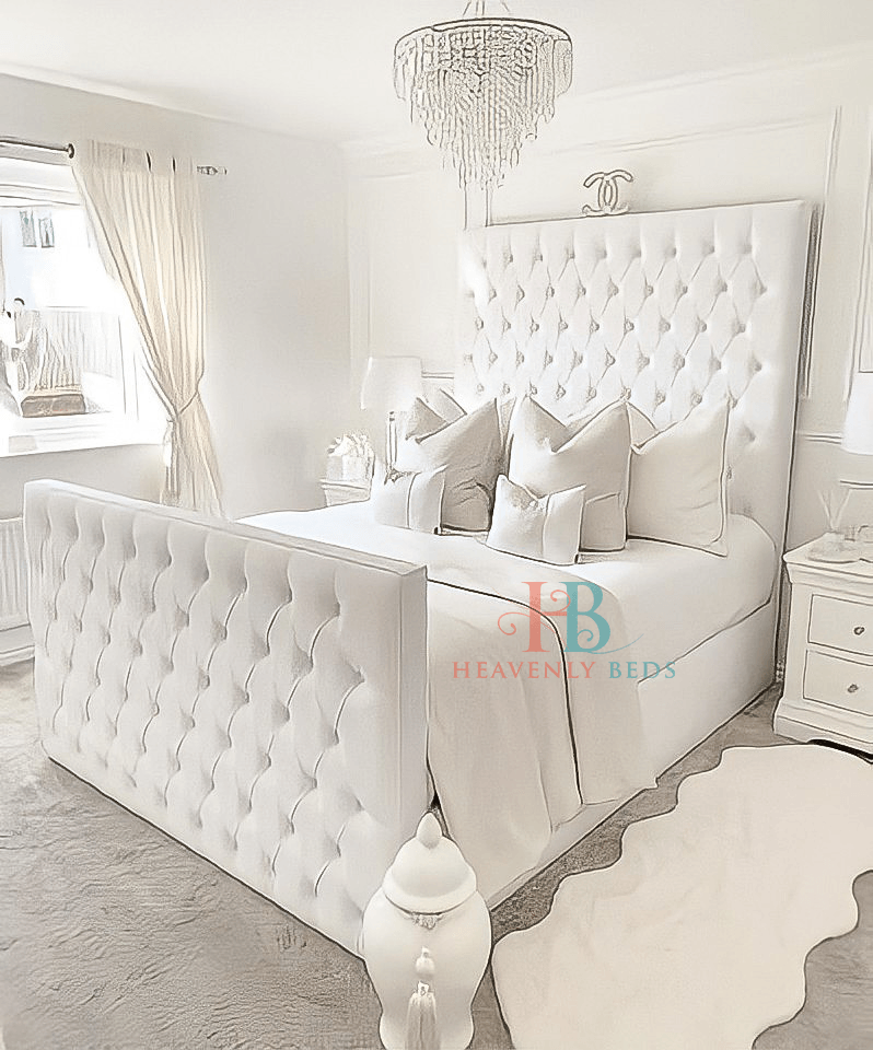 Adele Bed Frame with 75" Headboard & High Footboard - Heavenlybeds